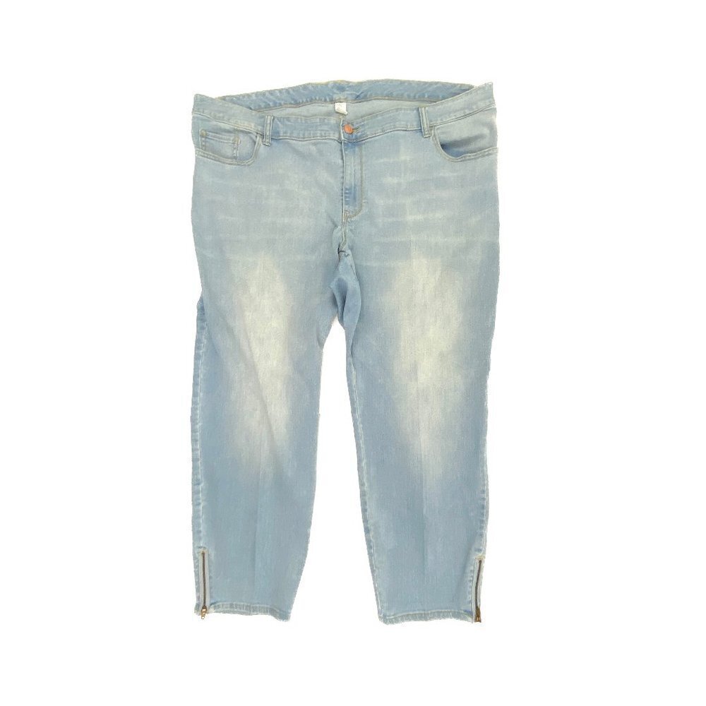 Old Navy Cropped Zipper Ankles Women's size 24 Light Wash Blue Denim Jeans